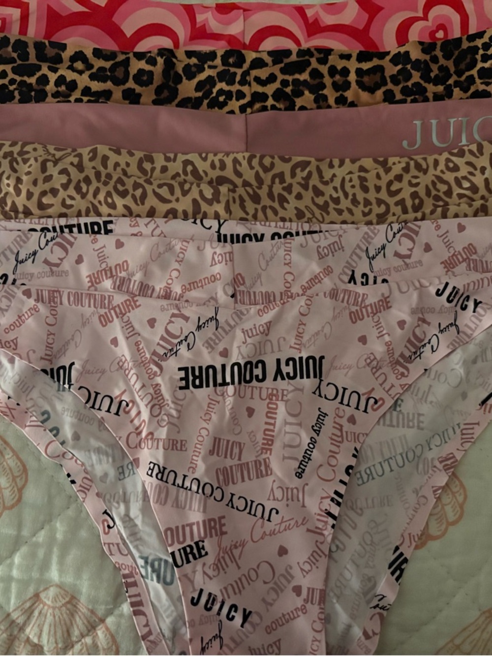 Juicy Couture Pink & Leopard Print women’s ' Bikini Underwear Set